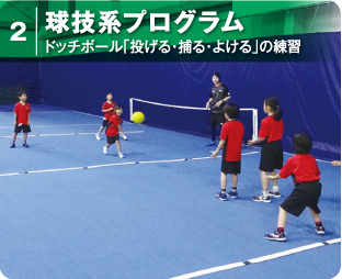 球技系プログラム｜ドッチボール「投げる・捕る・よける」の練習