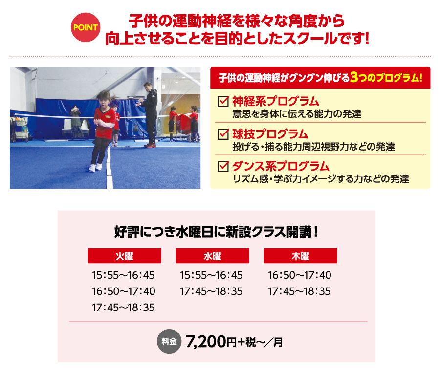 子供の運動神経を様々な角度から向上させることを目的としたスクールです!
