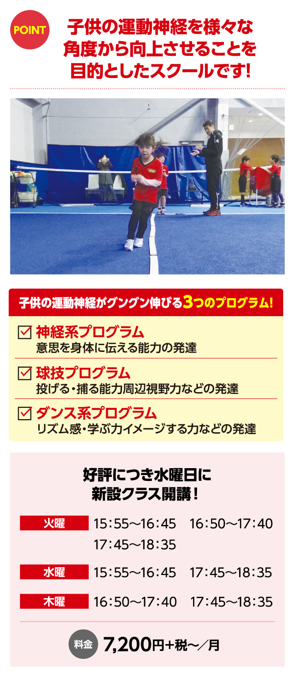 子供の運動神経を様々な角度から向上させることを目的としたスクールです!