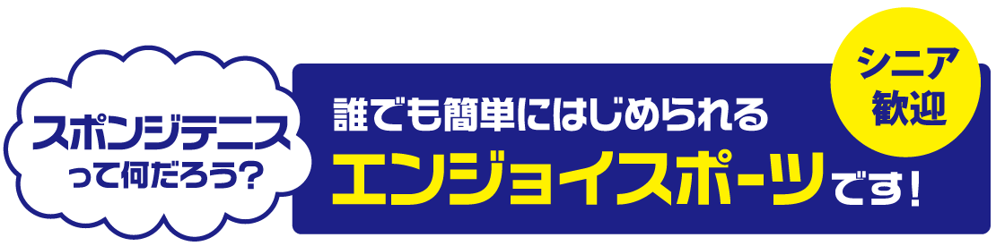 スポンジテニスって何だろう？誰でも簡単にはじめられるエンジョイスポーツです！シニア歓迎